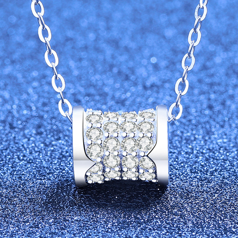 [Plus&Max]FULL-PAVE "HOURGLASS" MOISSANITE NECKLACE