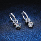 [Plus&Max]INTERLOCKING DOUBLE RING MOISSANITE DROP EARRINGS