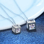[Plus&Max]GEOMETRIC SUGAR-CUBE MOISSANITE NECKLACE