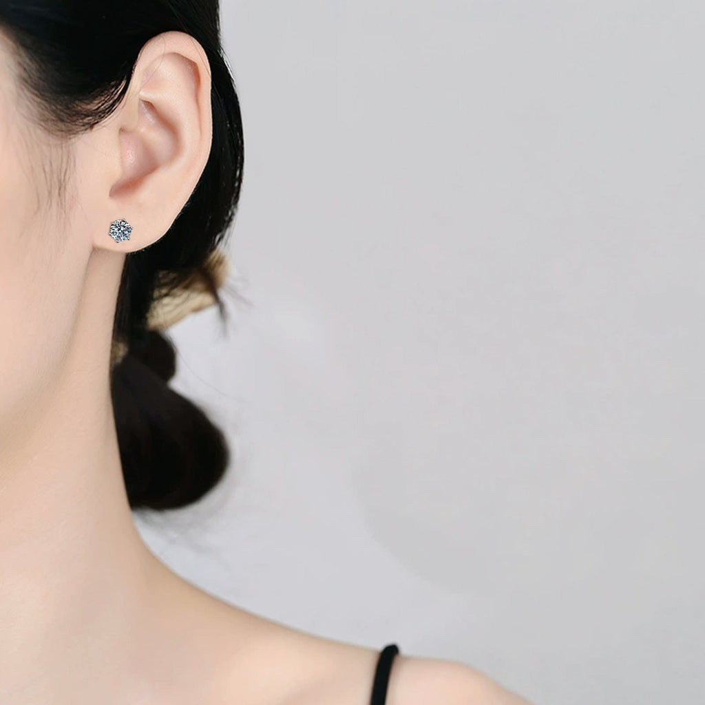 [Plus&Max]SIX-PRONG MOISSANITE EARRINGS