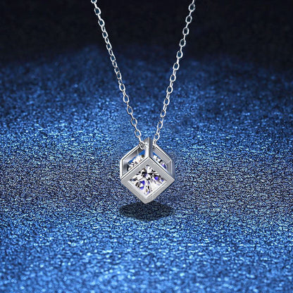 [Plus&Max]GEOMETRIC SUGAR-CUBE MOISSANITE NECKLACE