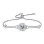 [Plus&Max]INTERLOCKING HEART & CIRCLE MOISSANITE BRACELET