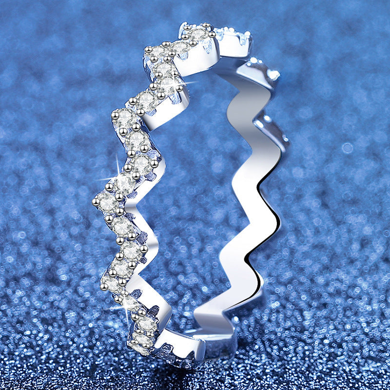 [Plus&Max]CHIC WAVY MOISSANITE ETERNITY RING