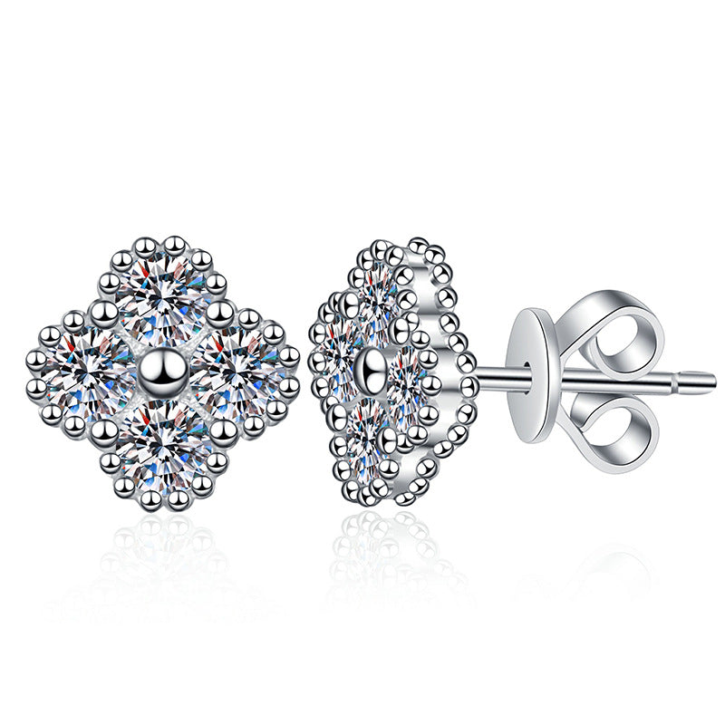 [Plus&Max]ELEGANT FOUR-LEAF CLOVER MOISSANITE STUD EARRINGS