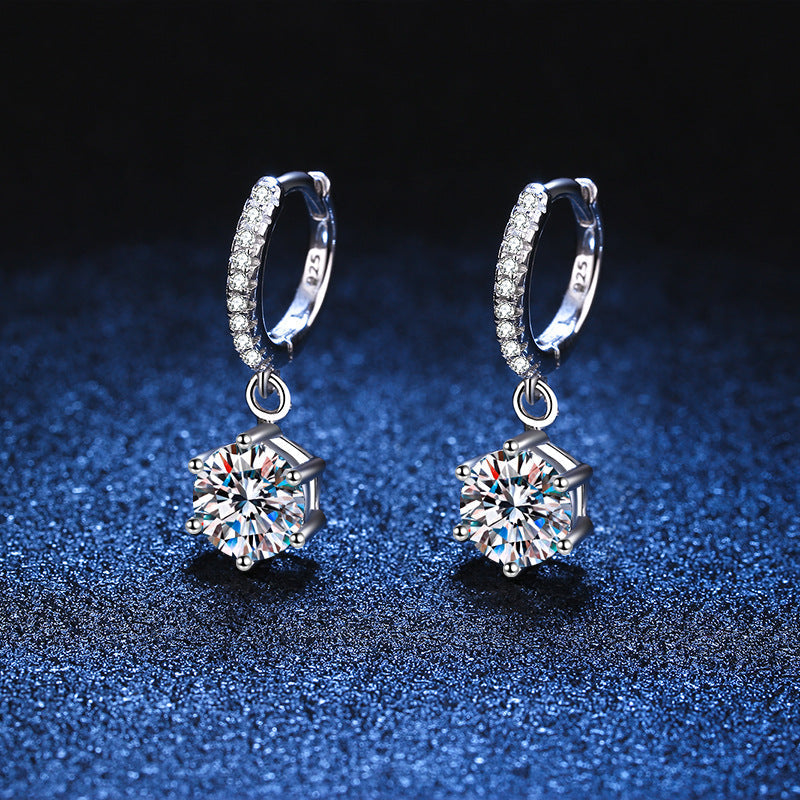 [Plus&Max]CLASSIC 6-PRONG MOISSANITE DROP EARRINGS