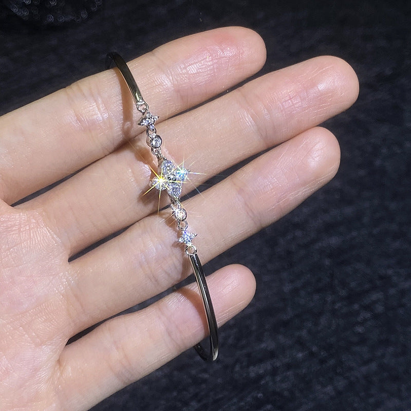 [Plus&Max]CLOVER & TWIN-STAR MOISSANITE BRACELET
