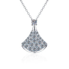[Plus&Max]ELEGANT FAN-SHAPED MOISSANITE PENDANT NECKLACE