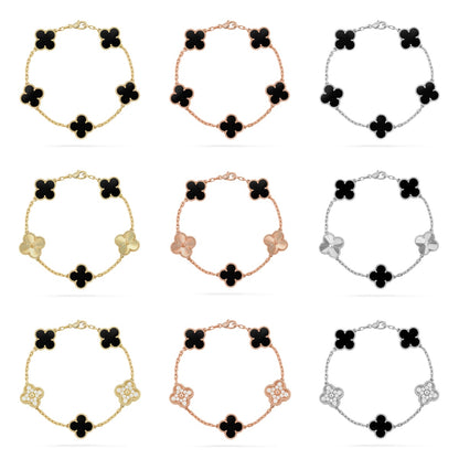 [Max Jewelry ] CLOVER 5 MOTIF ONYXS BRACELET COLLECTION