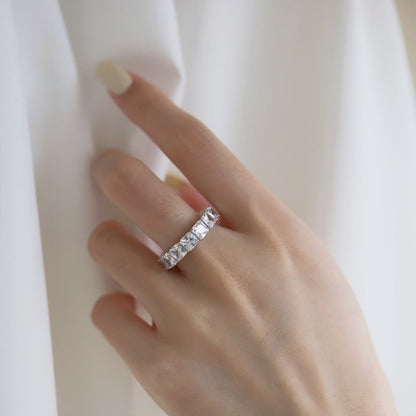 [Max Jewelry ]Elegant Princess Cut Tennis Ring