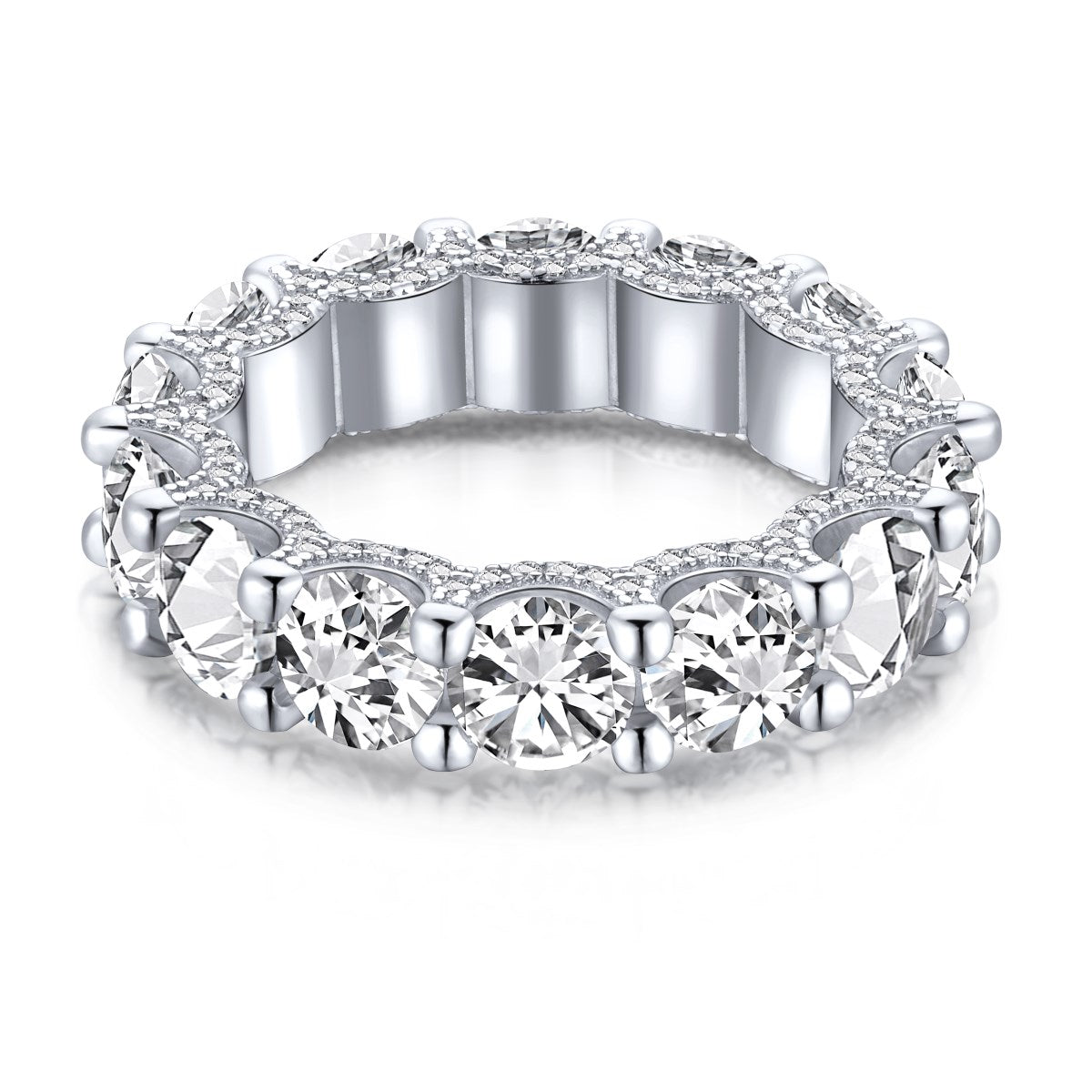 [Max Jewelry ]Gorgeous Round Cut Tennis Ring