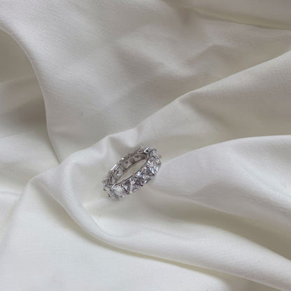 [Max Jewelry ]Elegant Princess Cut Tennis Ring