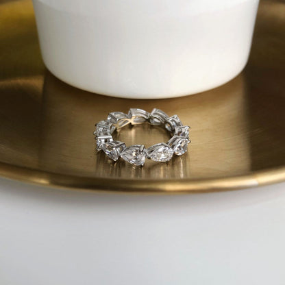 [Max Jewelry ]Exquisite Pear Cut Tennis Ring