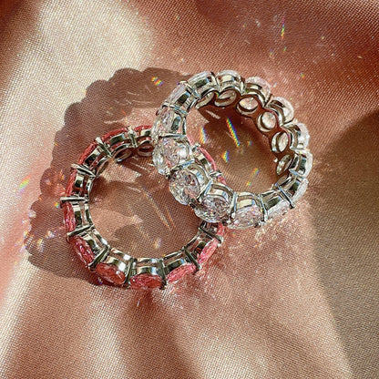 [Max Jewelry ]Dainty Elongated Cushion Cut Tennis Ring