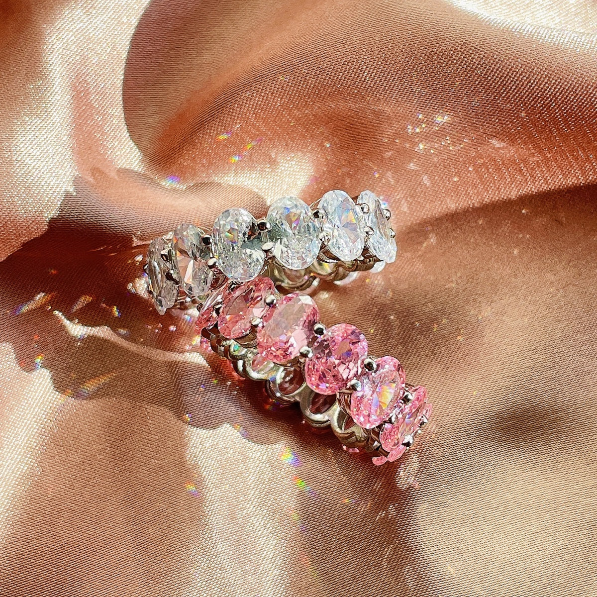 [Max Jewelry ]Dainty Elongated Cushion Cut Tennis Ring