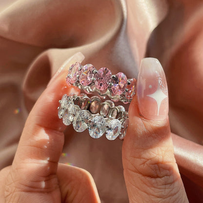[Max Jewelry ]Dainty Elongated Cushion Cut Tennis Ring