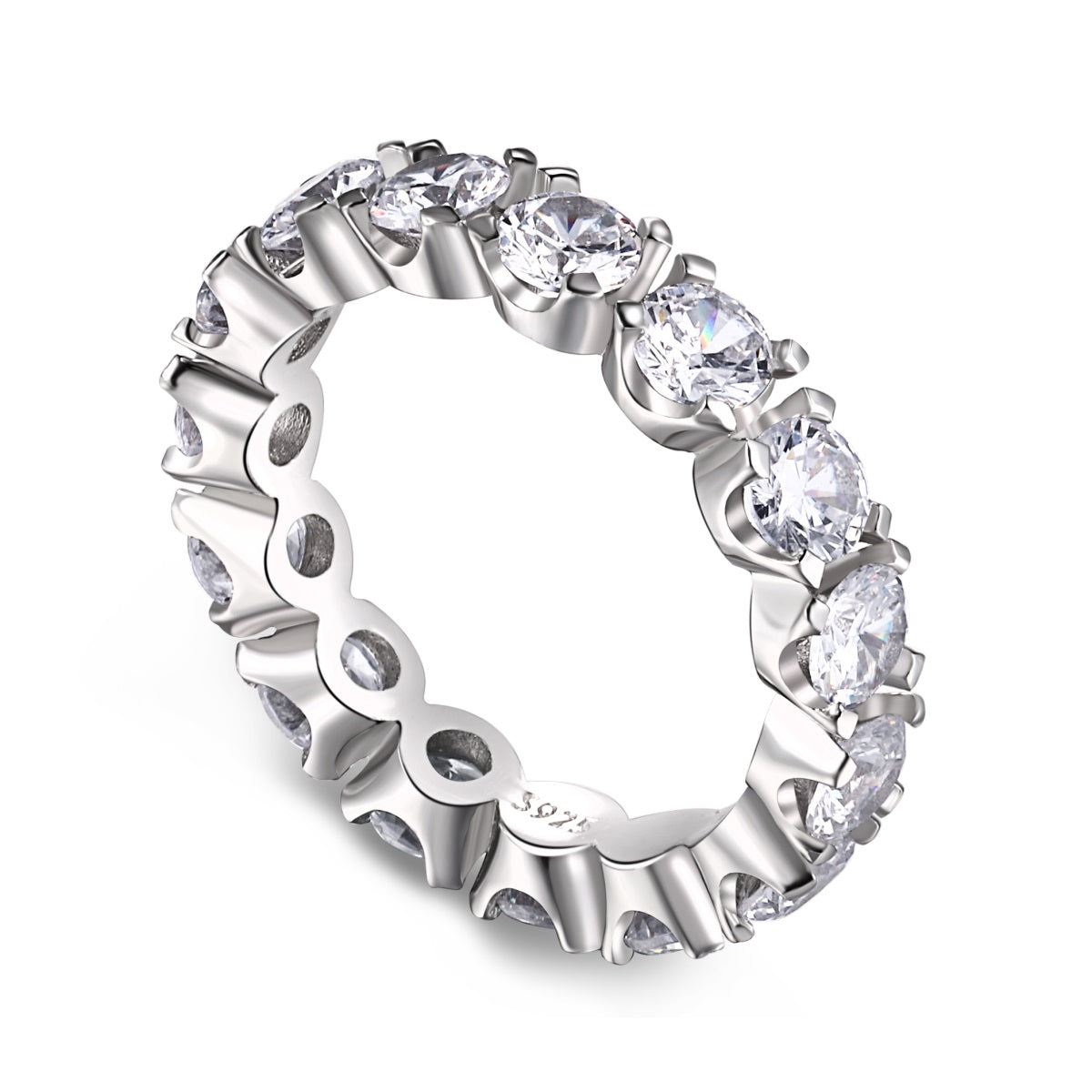 [Max Jewelry ]Eternity Round Cut Tennis Ring