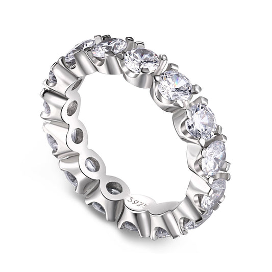 [Max Jewelry ]Eternity Round Cut Tennis Ring