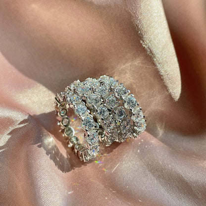 [Max Jewelry ]Eternity Round Cut Tennis Ring