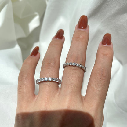 [Max Jewelry ]Sparkling Round Cut Tennis Ring