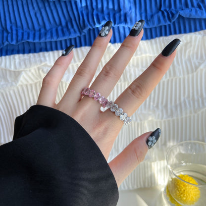 [Max Jewelry ]Dainty Elongated Cushion Cut Tennis Ring