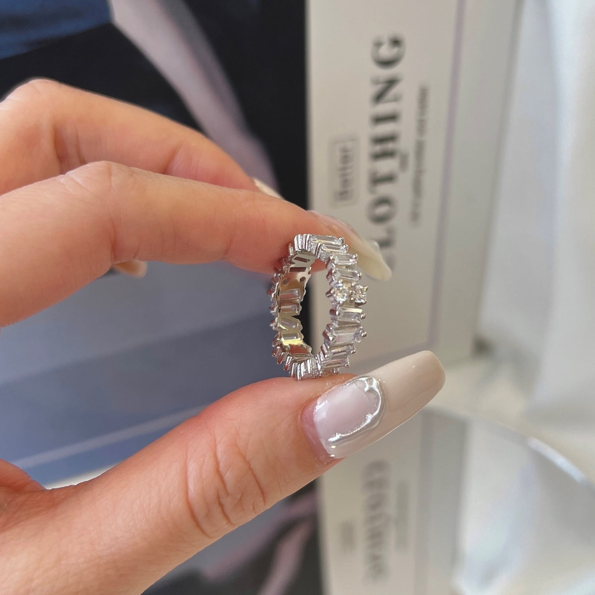 [Max Jewelry ]Delicate Multi Shape Tennis Ring