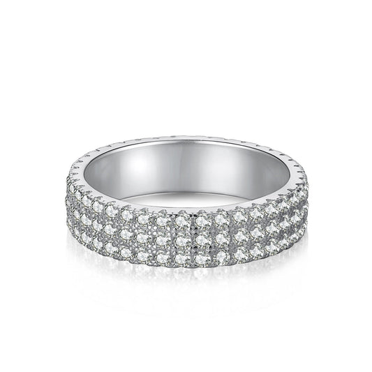 [Max Jewelry ]Dainty Round Cut Tennis Ring