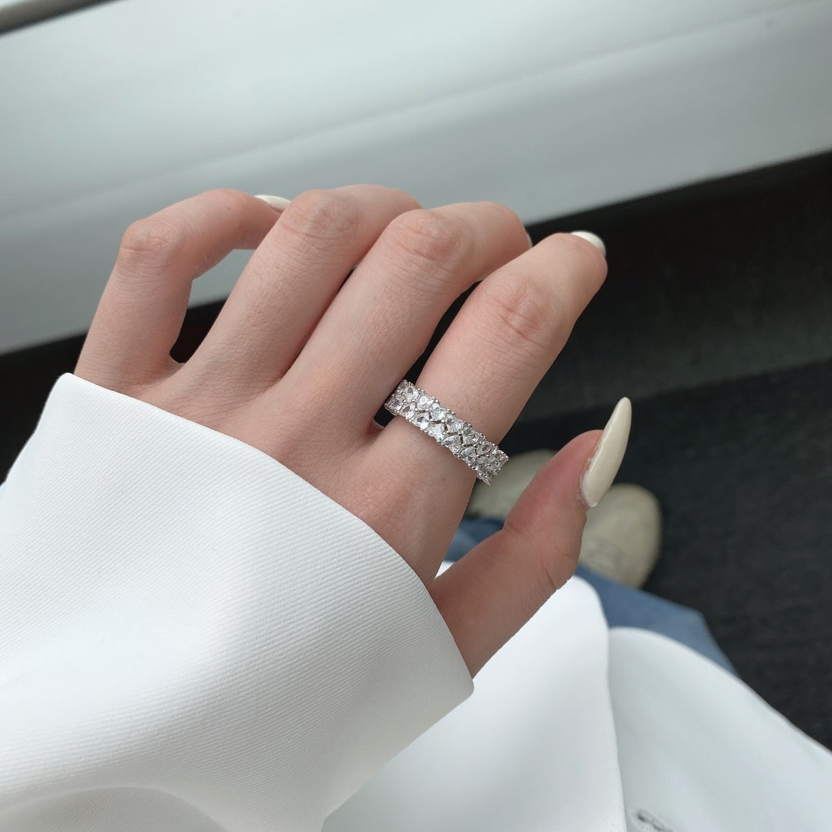 [Max Jewelry ]Sparkling Full Heart Ring