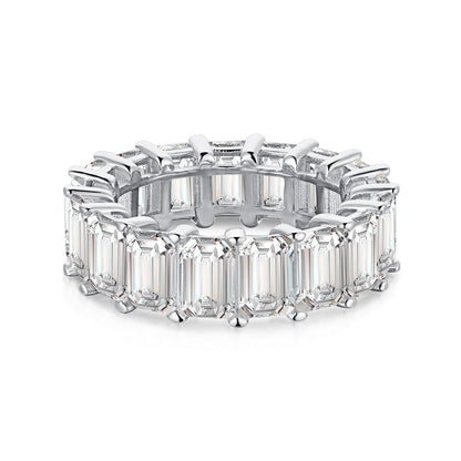 [Max Jewelry ]0.75 Carat Elegant Emerald Cut Tennis Ring