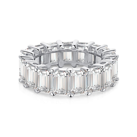 [Max Jewelry ]0.75 Carat Elegant Emerald Cut Tennis Ring