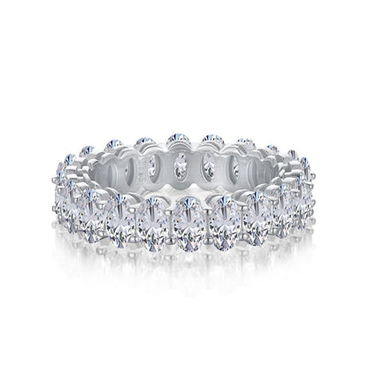 [Max Jewelry ]Ornate Oval Cut Tennis Ring