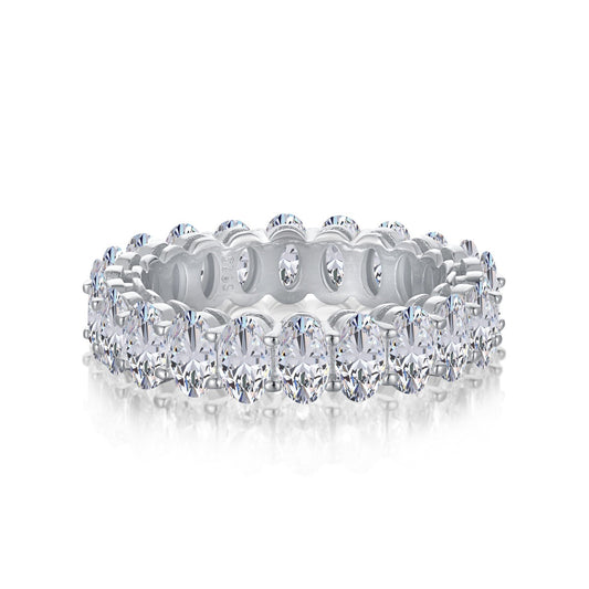 [Max Jewelry ]Ornate Oval Cut Tennis Ring