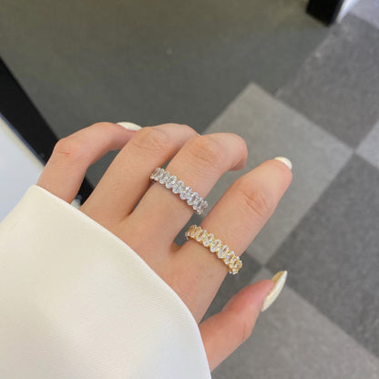 [Max Jewelry ]Ornate Oval Cut Tennis Ring