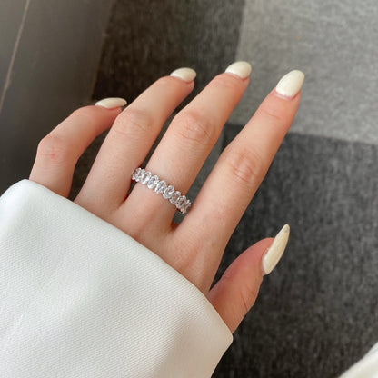 [Max Jewelry ]Ornate Oval Cut Tennis Ring