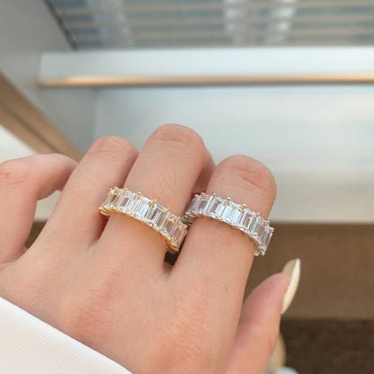 [Max Jewelry ]0.75 Carat Elegant Emerald Cut Tennis Ring