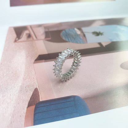 [Max Jewelry ]Unique Colorful Radiant Cut RIng