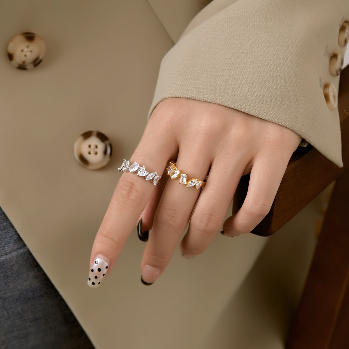 [Max Jewelry ]Delicate Multi Cut Ring