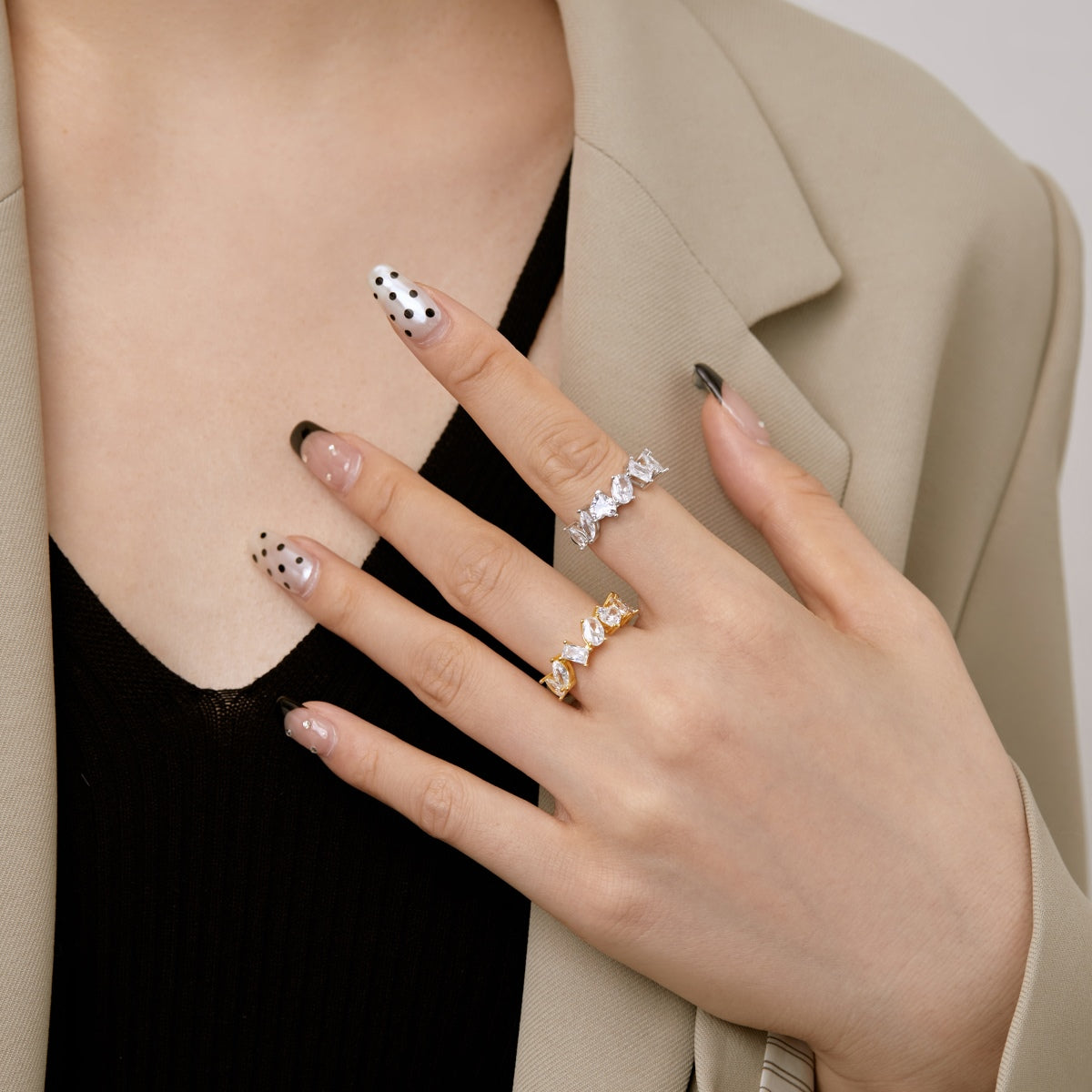 [Max Jewelry ]Delicate Multi Cut Ring