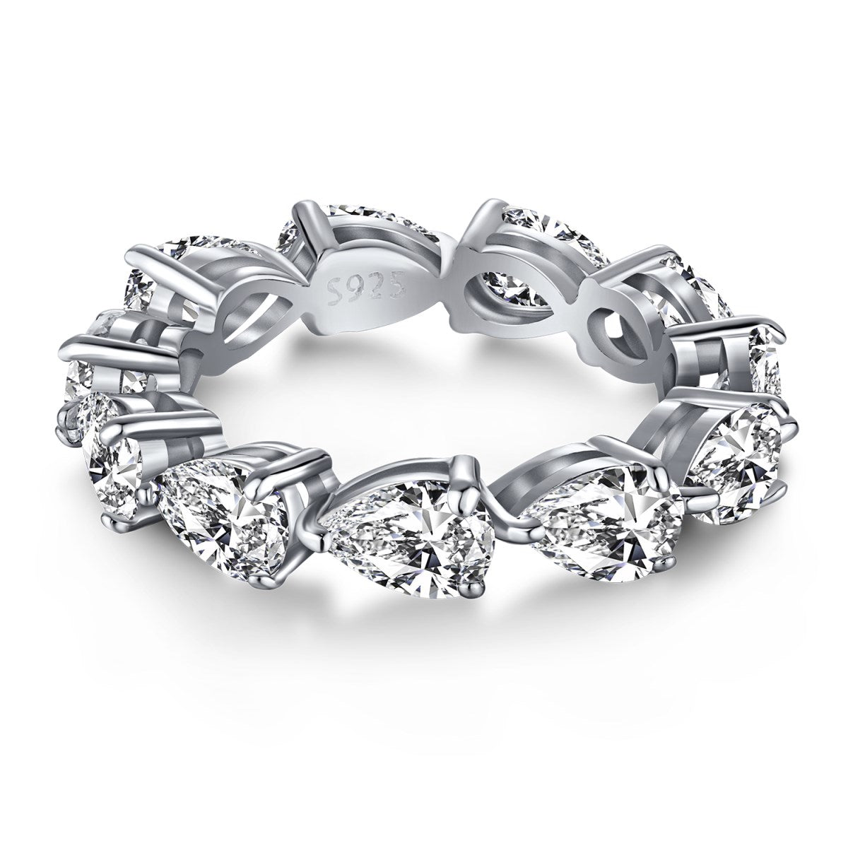 [Max Jewelry ]Exquisite Pear Cut Tennis Ring