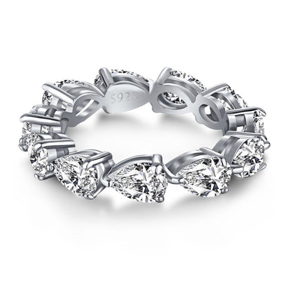 [Max Jewelry ]Exquisite Pear Cut Tennis Ring