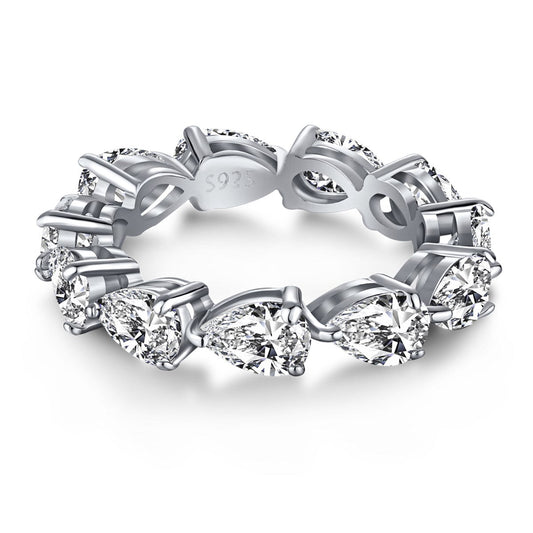 [Max Jewelry ]Exquisite Pear Cut Tennis Ring