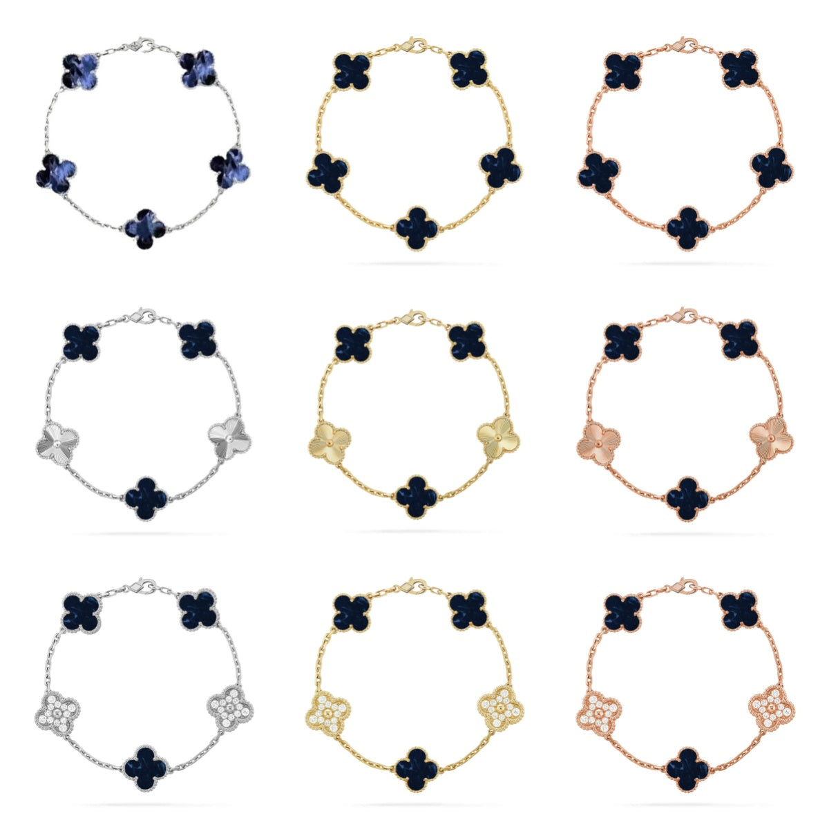 [Max Jewelry ]CLOVER 5 MOTIF PIETERSITE BRACELET COLLECTION