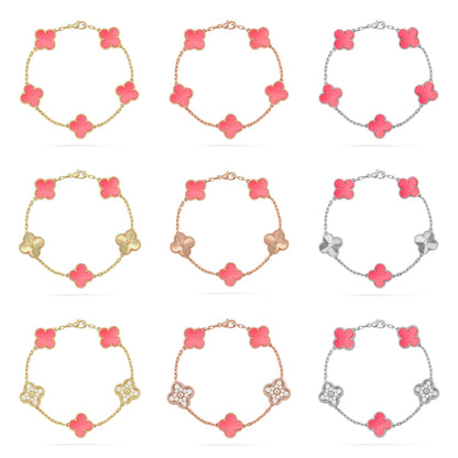 [Max Jewelry ] CLOVER 5 MOTIFS  PINK MOP BRACELET COLLECTION