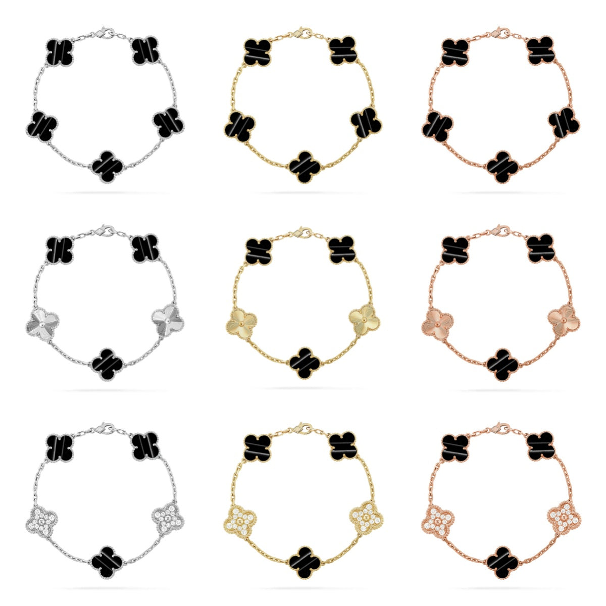 [Max Jewelry ] CLOVER 5 MOTIF PULSAR STONE BRACELET COLLECTION