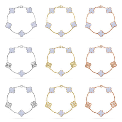[Max Jewelry ] CLOVER 5 MOTIF PURPLE CHALCEDONY BRACELET COLLECTION