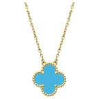 [Plus&Max]CLOVER 15MM VINTAGE TURQUOISE NECKLACE