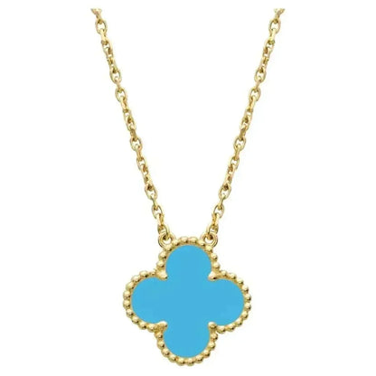 [Max Jewelry ]CLOVER 15MM VINTAGE TURQUOISE NECKLACE