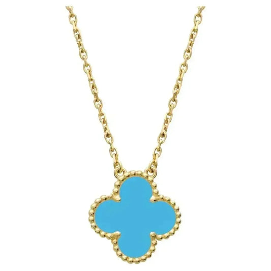 [Max Jewelry ]CLOVER 15MM VINTAGE TURQUOISE NECKLACE