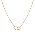 [Plus&Max]LOVE NECKLACE DOUBLE RING PINK GOLD