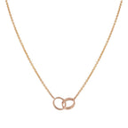 [Plus&Max]LOVE NECKLACE DOUBLE RING PINK GOLD