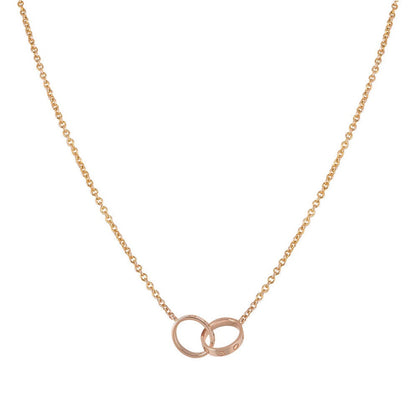 [Max Jewelry ]LOVE NECKLACE DOUBLE RING PINK GOLD